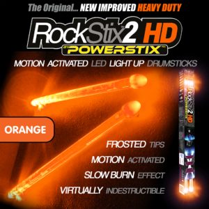 RockStix2HD ORANGE drumsticks.