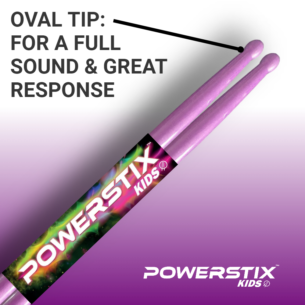 SMALL STARS PURPLE Powerstix colorful drumsticks for kids Durable and light specially designed for both electronic drums and acoustic drums for kids 